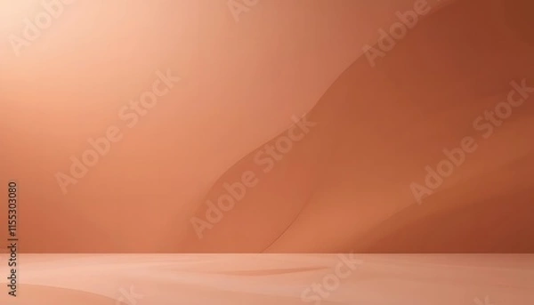 Fototapeta Abstract Peach Minimalist Background:  Smooth Curves and Subtle Light