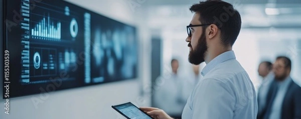 Fototapeta A company embracing digital transformation through AI adoption.