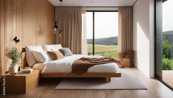 Obraz a modern bedroom in a beautiful house