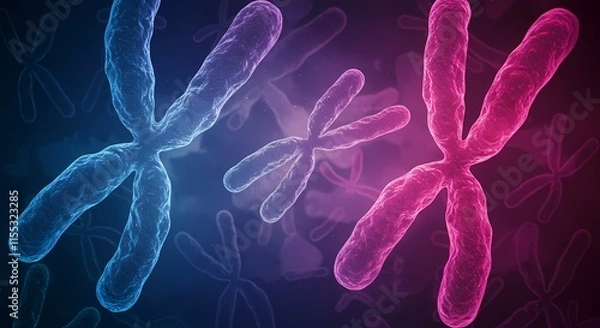 Obraz Human chromosomes illustration 3d render  