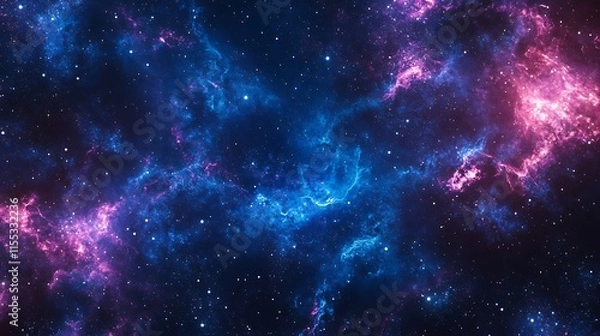 Obraz Stunning Digital Painting: Vividly Colored Nebula Swirling Mysteriously Across the Cosmos. AI Generated