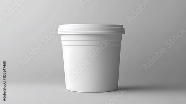 Fototapeta Clean White Plastic Container Mockup: Studio Product Photo, Close-Up View. AI Generated