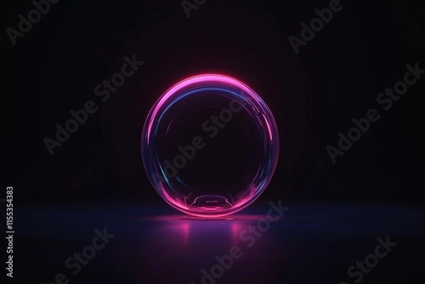 Obraz A glowing orb of light centered on a black gradient background