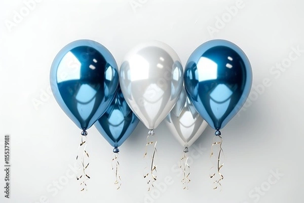 Obraz blue and white balloons