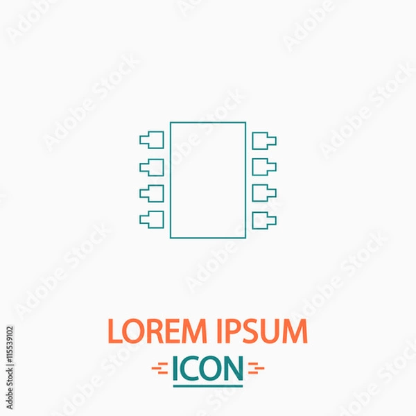 Fototapeta Microchip computer symbol