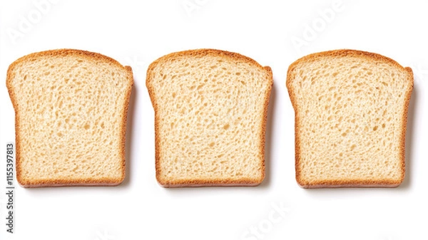 Obraz Sliced whole-grain bread isolated on a white background