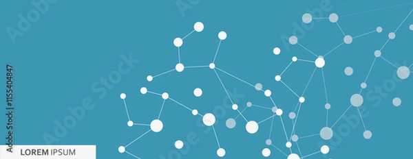 Fototapeta Abstract connect molecule banner. Science structure illustration