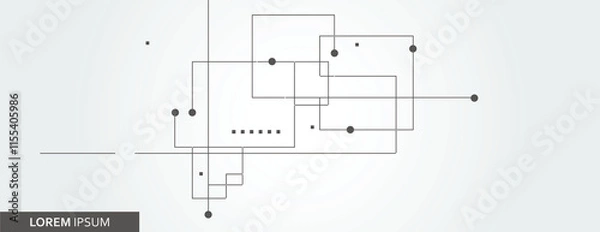 Fototapeta Connected lines and dots. Vector banner Illustration