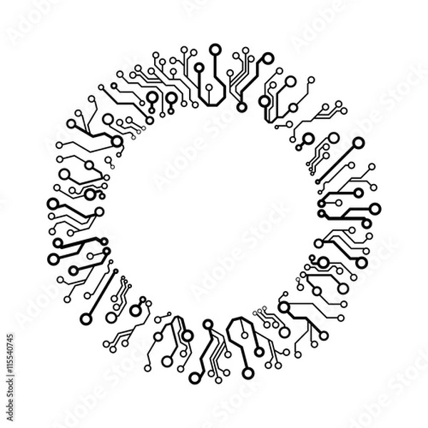 Obraz Vector circuit circle