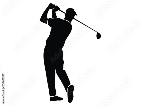 Obraz golf player silhouette