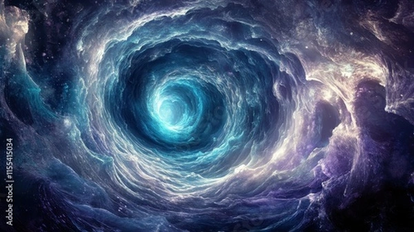 Fototapeta A Cosmic Vortex of Swirling Clouds and Light
