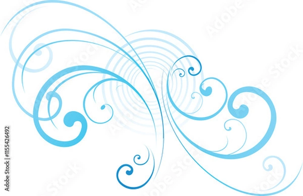 Obraz abstract blue background with swirls