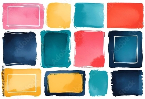 Obraz set of watercolor paint strokes