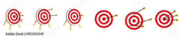 Fototapeta arrow target icon shoot training aim icon, arrow miss the targer training