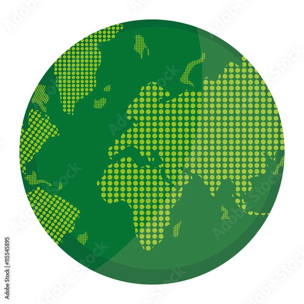 Fototapeta flat design geometric texture earth globe icon vector illustration