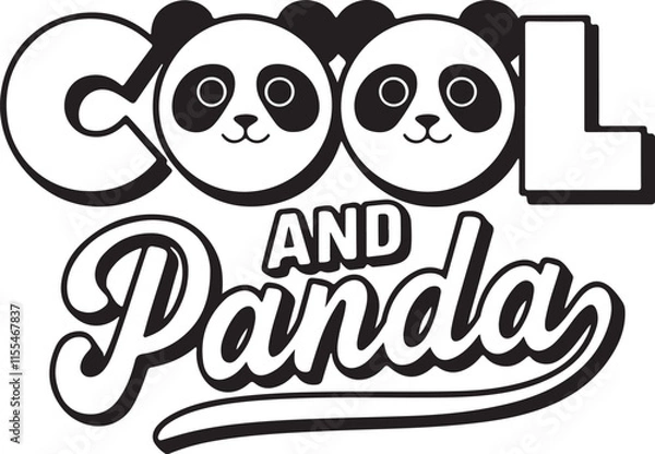 Fototapeta A vector design text cool and panda.