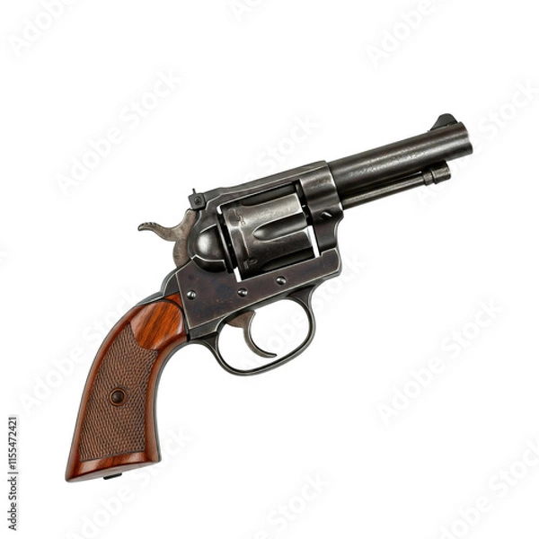 Fototapeta Vintage revolver isolated on transparent background png