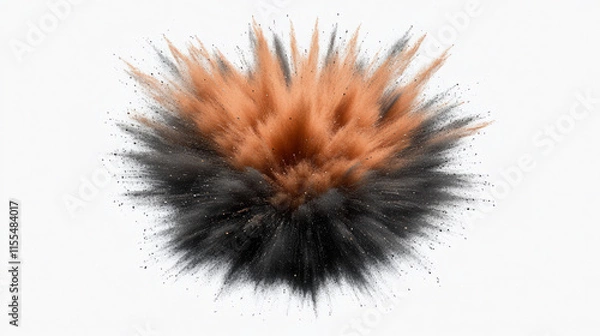 Fototapeta explosive beauty: a burst of black and brown powders in motion