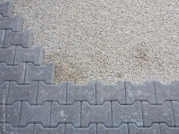 Fototapeta concrete permeable flooring assembled on a substrate of sand