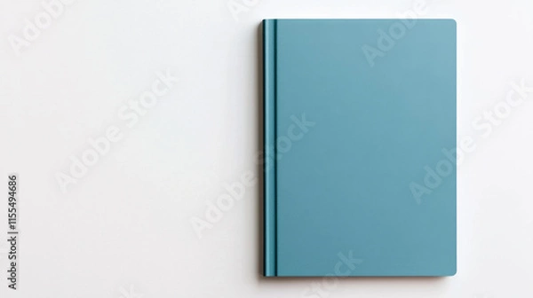 Fototapeta clean and professional blue notebook on white background