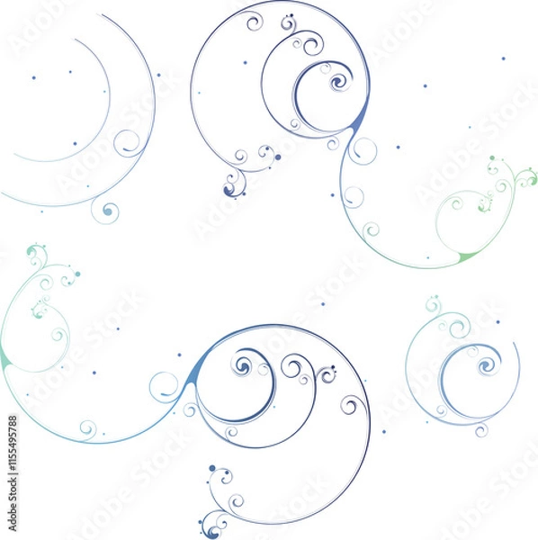 Obraz A curved stem with floral design with white background