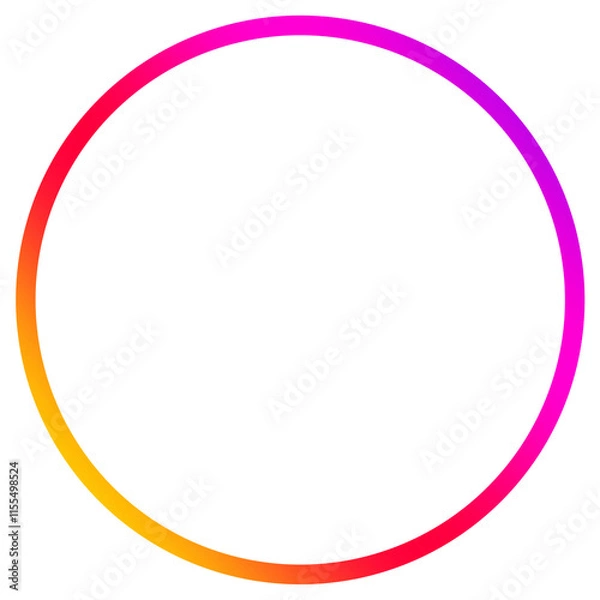 Fototapeta Gradient circle for instagram story frame element png file transparent background	
