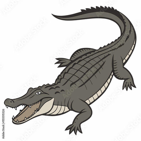 Obraz Close-up of an American alligator in its natural habitat, showcasing detailed scales and powerful features.