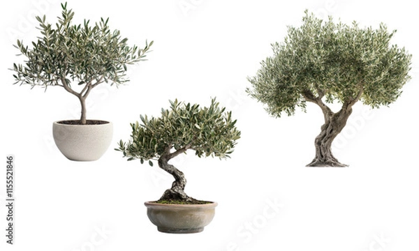 Obraz Olive tree isolated on white background 