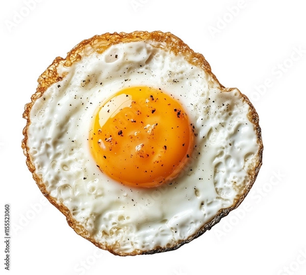 Obraz fried egg and boil egg  isolated on white background 