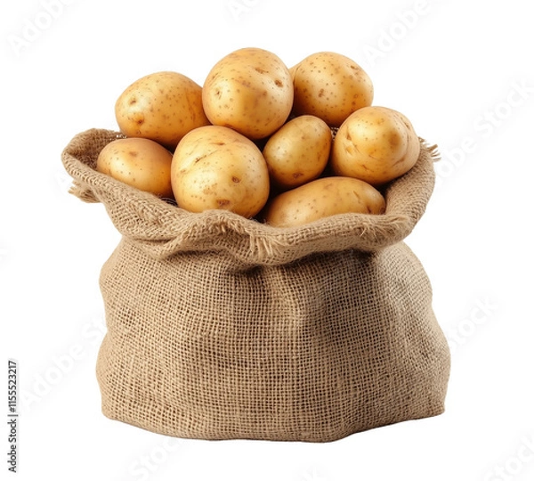 Obraz Fresh potatoes isolated on transparent background 