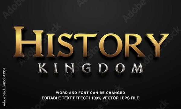 Fototapeta editable history kingdom typeface