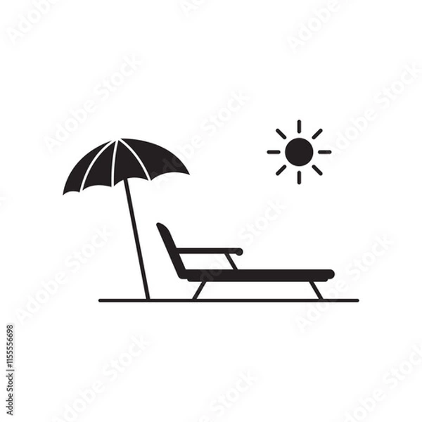 Fototapeta Simple Design Beach Chair Vector Illustration