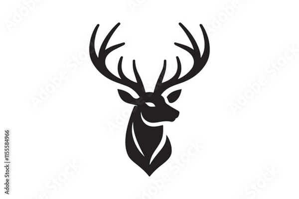 Fototapeta Deer head silhouette vector artwork