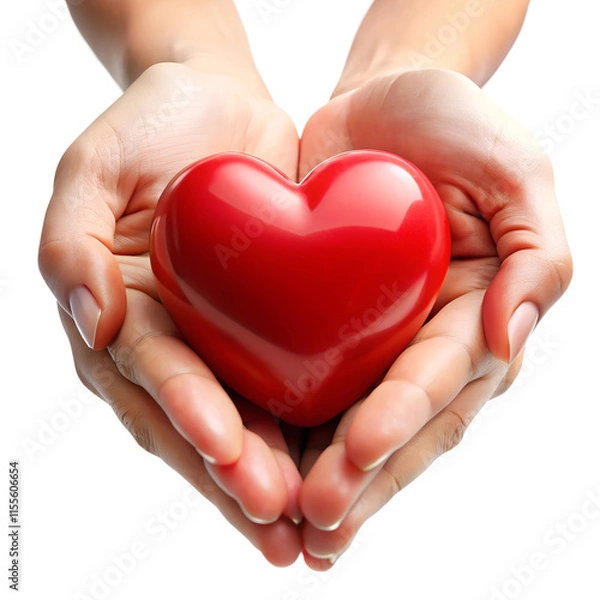 Obraz Two Hands Holding a Red Heart - Stock Photos & Vector Designs 02
