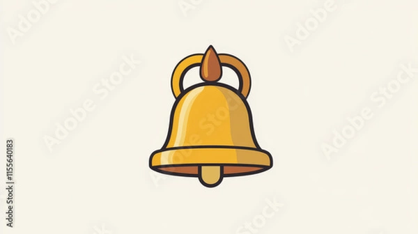 Fototapeta The bell notification. The bell is isolated on a light background. Vector illustration.