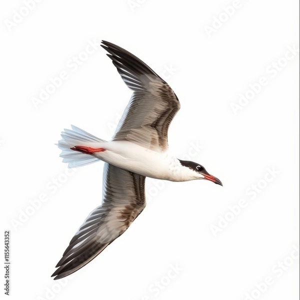 Obraz A bird is flying in the sky with its wings spread wide