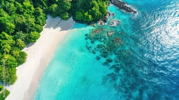 Obraz Aerial View of Serene Tropical Beach