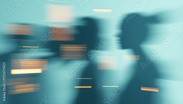 Obraz Graphic Silhouettes with Motion Blur Effect