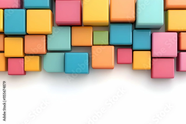 Fototapeta Colorful 3D Cube Abstract Background