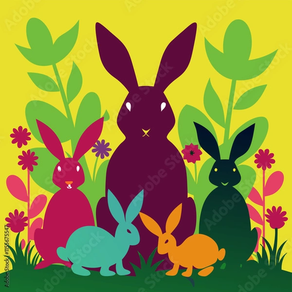 Fototapeta easter bunny in grass