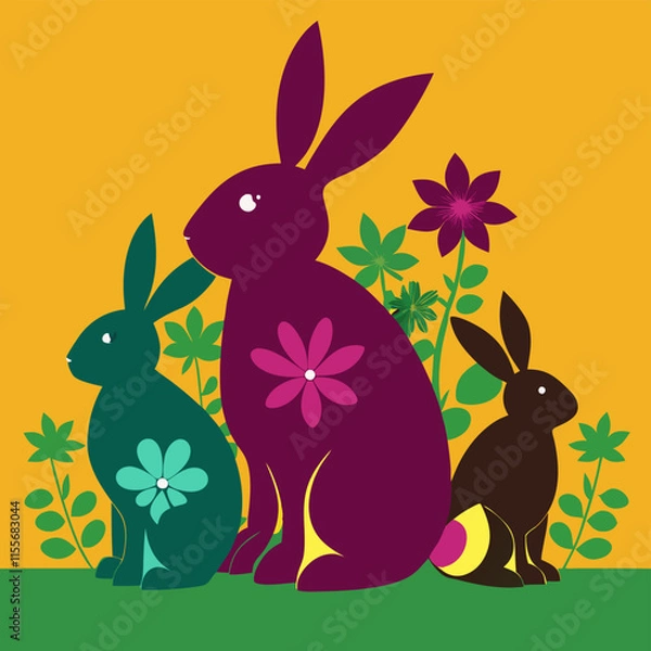 Fototapeta easter bunny in grass