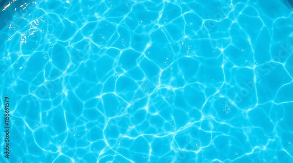 Fototapeta transparent Blue Water with Ripples, Splashes, Bubbles, and Sunlit Waves – Abstract Summer Banner Background, water texture, abstract background, copy space