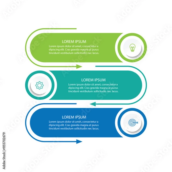 Obraz Timeline infographic design element and number options. Business concept with 3 steps.