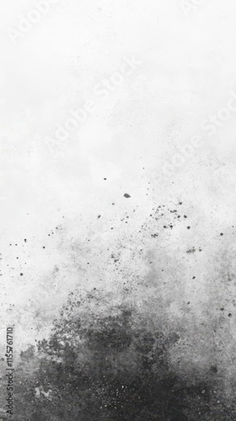 Fototapeta Abstract grayscale texture with dark particles rising from bottom.