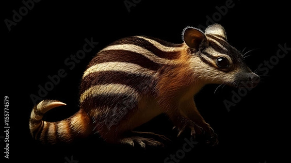 Fototapeta Striped Possum: A Nighttime Marvel