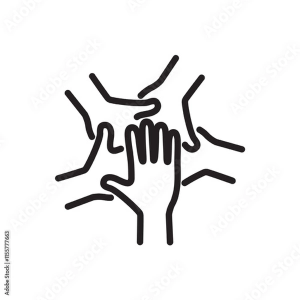 Fototapeta Hands together illustration vector