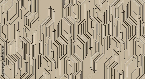 Fototapeta abstract geometric circuit broad technology line and dot connection background vector illustration.