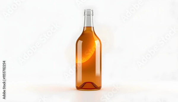 Fototapeta Realistic 3D bottle rendering mockup on white background, enhance. isolated with white shades
