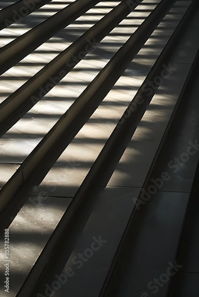 Fototapeta Dynamic Diagonals: Exploring the Intersection of Light, Shadow, and Geometry