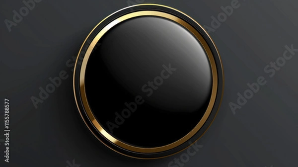 Fototapeta round button with gold 